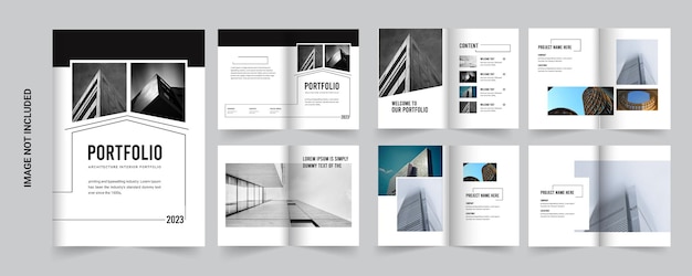 Vector minimal interior architecture portfolio design template
