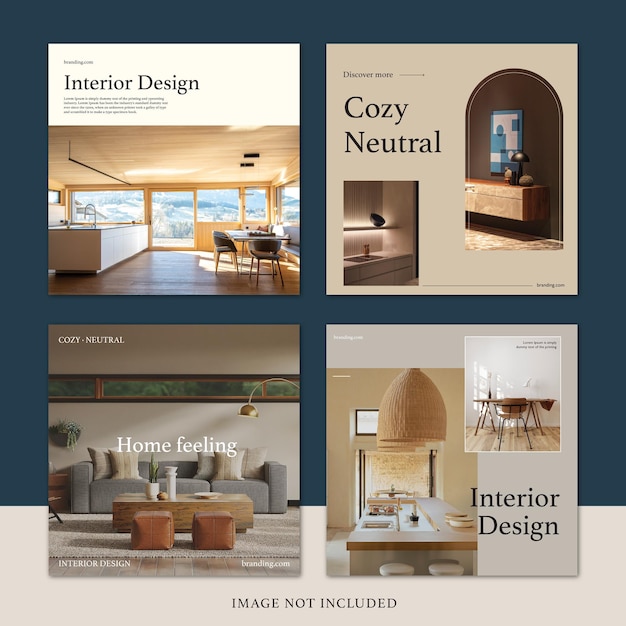 Premium Vector Minimal interior design social media Instagram post