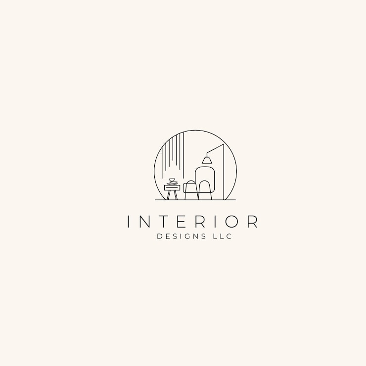Vector minimal interior and spa logo design