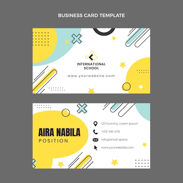 Minimal international school horizontal business card