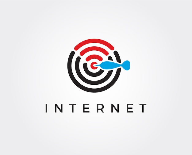 Modello di logo internet minimo