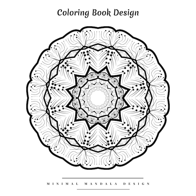 Minimal islamic cultural ornamental creative pattern mandala for henna mehndi tattoo coloring book design