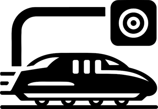 minimal japanes bullet train icon vector clipart silhouette white background 15