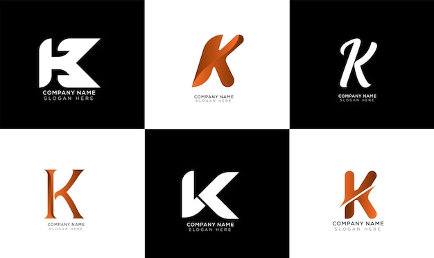 Minimal k logo collection with gradient