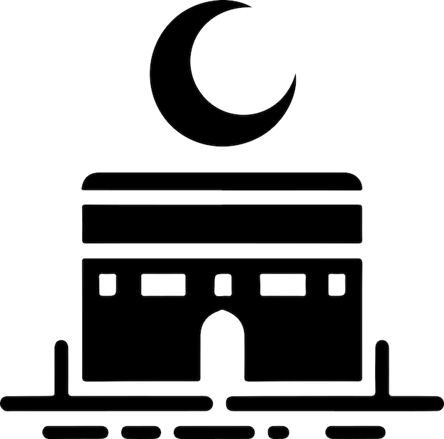 minimal kaaba logo design vector icon flat symbol silhouette 10