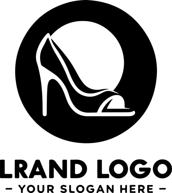 Vector minimal lady shoe logo elegent style vector illustration