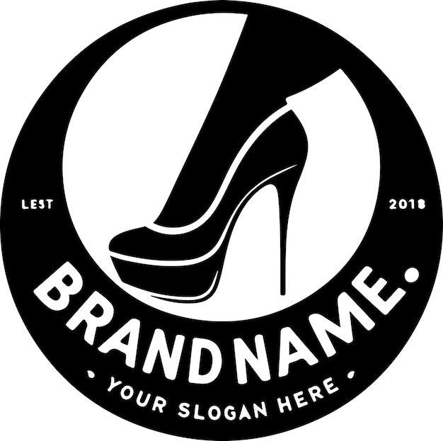 Vector minimal lady shoe logo elegent style vector illustration
