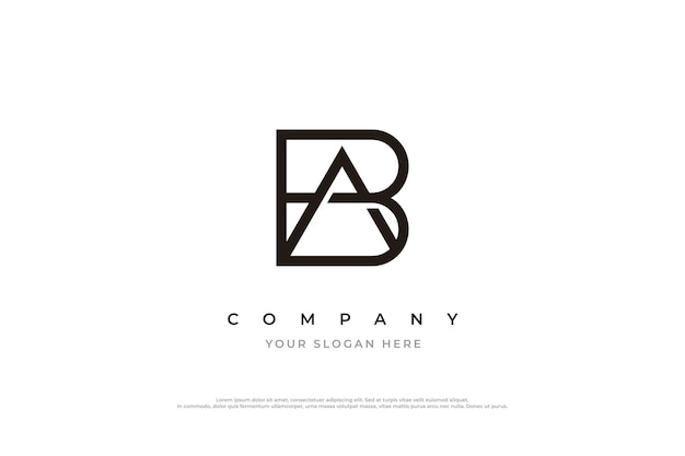 Minimal letter ab logo design vector template