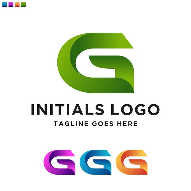 Минимальный шаблон дизайна логотипа Initial Letter G. Векторная иллюстрация логотипа