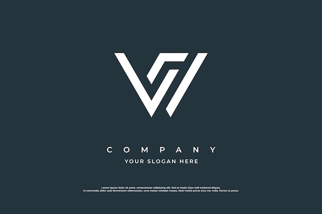 Minimal letter vm logo design vector template