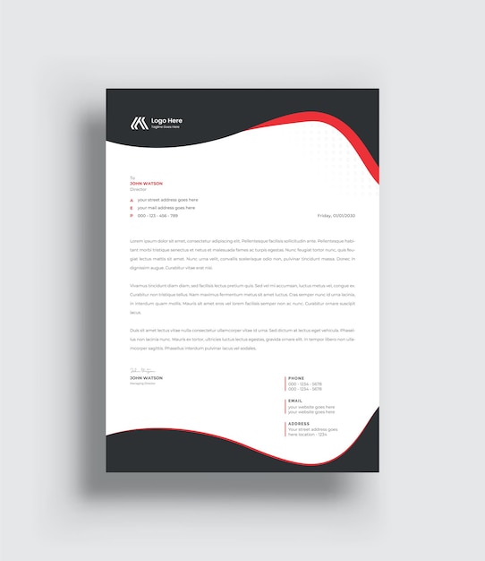 Vettore minimal letterhead design business identificazione aziendale stazionaria disegno dei dettagli dei dipendenti