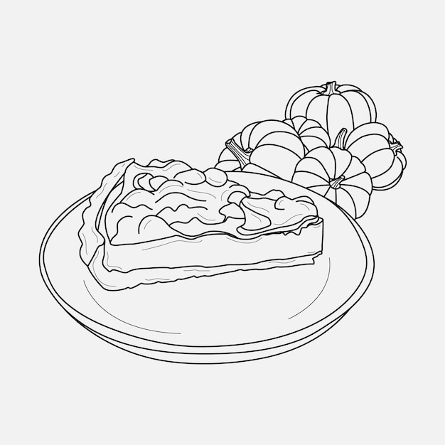 Minimal line art sketch hand drawn organic thanksgiving vector