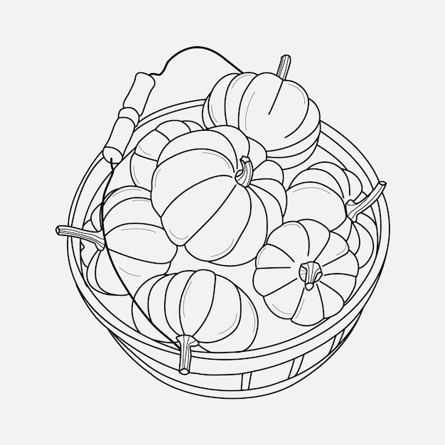 Vector minimal line art sketch hand drawn organic thanksgiving vector