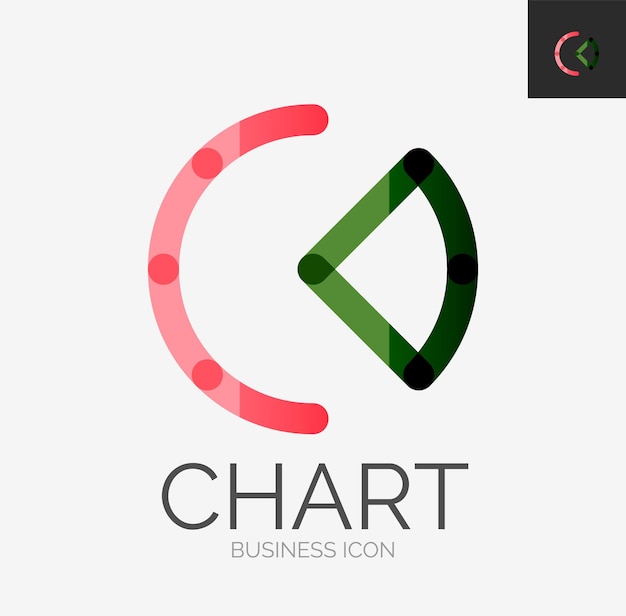 Minimal line design logo chart graph icon