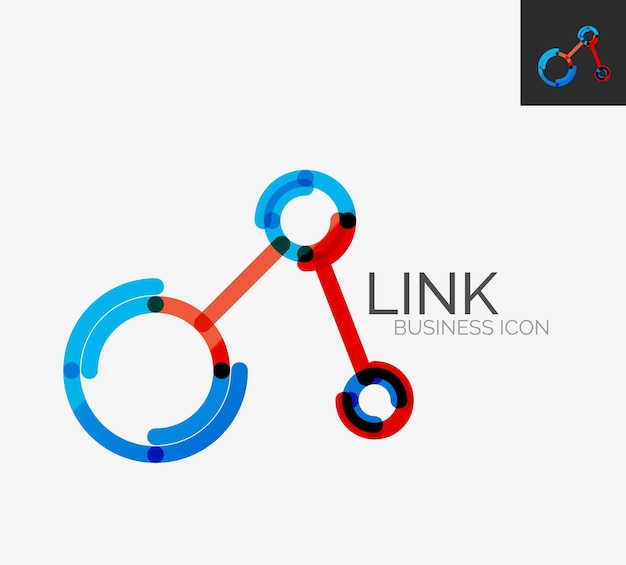 Minimal line design logo connection icon