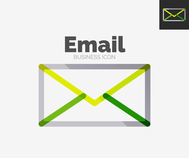 Minimal line design logo email icon