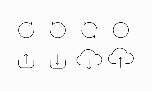 Minimal line icons, internet icons, outline symbol collection