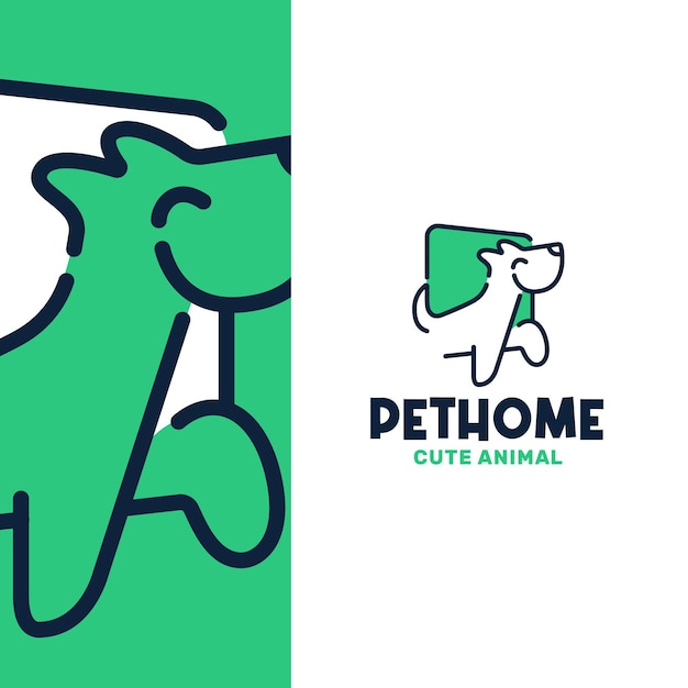 Вектор Шаблон логотипа minimal line pet home