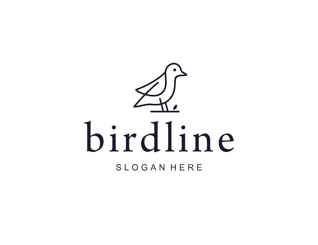 Premium Vector | Minimal lineart bird logo template