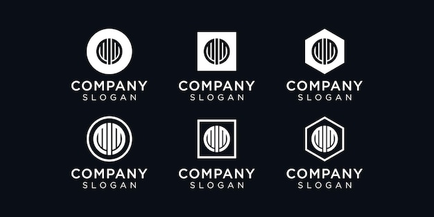 minimal logo design template initials