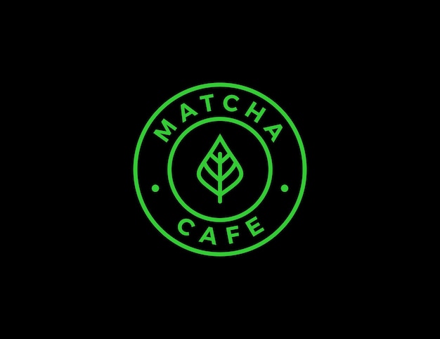 Minimal logo for matcha company or matcha cafe