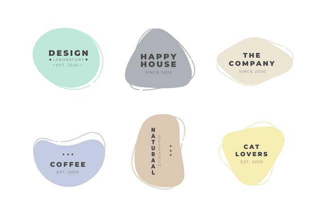 Vector minimal logo pack template with pastel colors