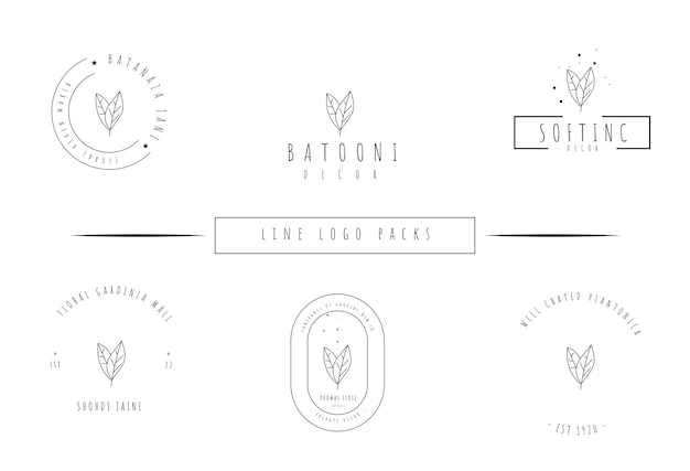 Minimal logo pack with floral and botanical elements for easy use