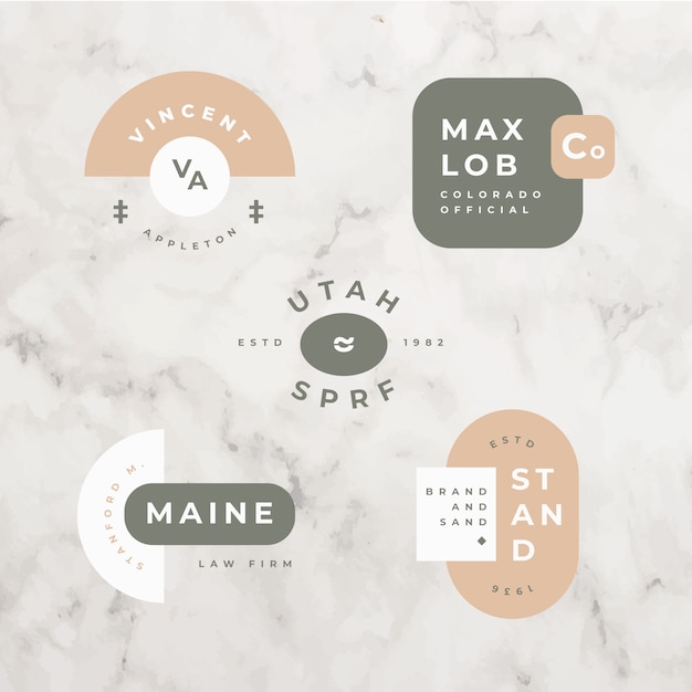 Minimal logo set on marble background