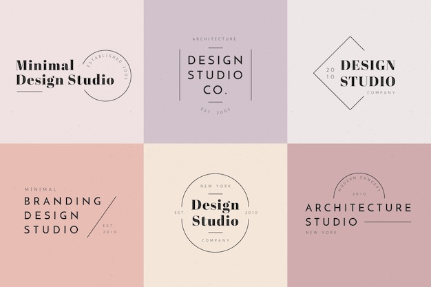 Minimal logo set with pastel colors