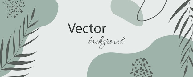 Minimal long vector banner in green colors