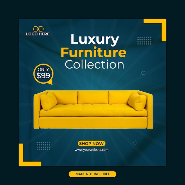 Minimal Luxury Furniture sale social media and instagram post template