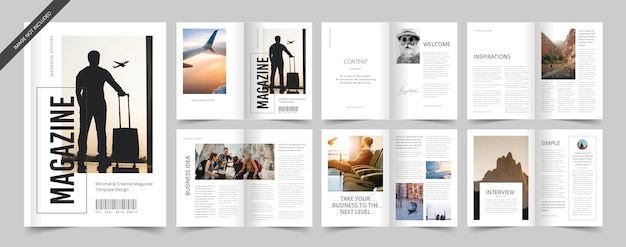 Minimal magazine template fashion magazine