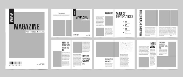 Vector minimal magazine template