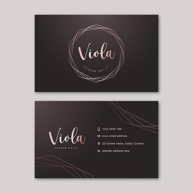 Minimal make up artist business card template luxury and elegant style design