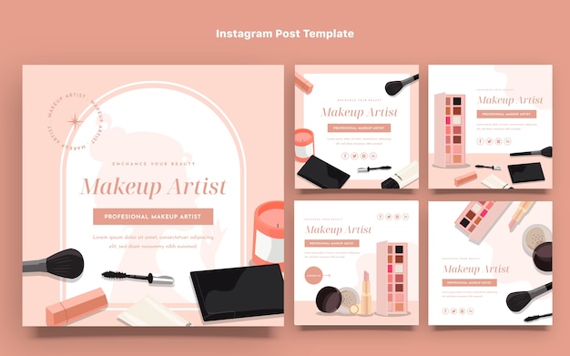 minimal makeup artist instagram template