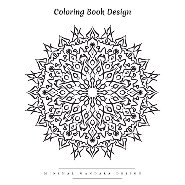 Vector minimal mandala islamic coloring book design for kids