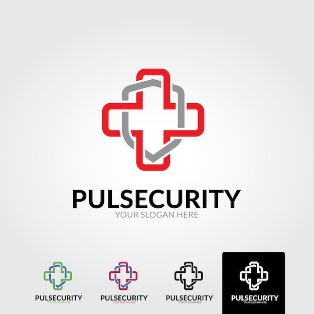 Minimal medical security logo template  vector illustration