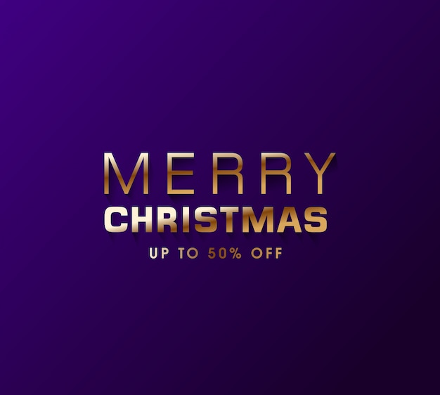 Vector minimal merry christmas golden lettering