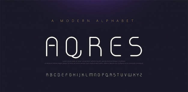 Minimal modern alphabet fonts