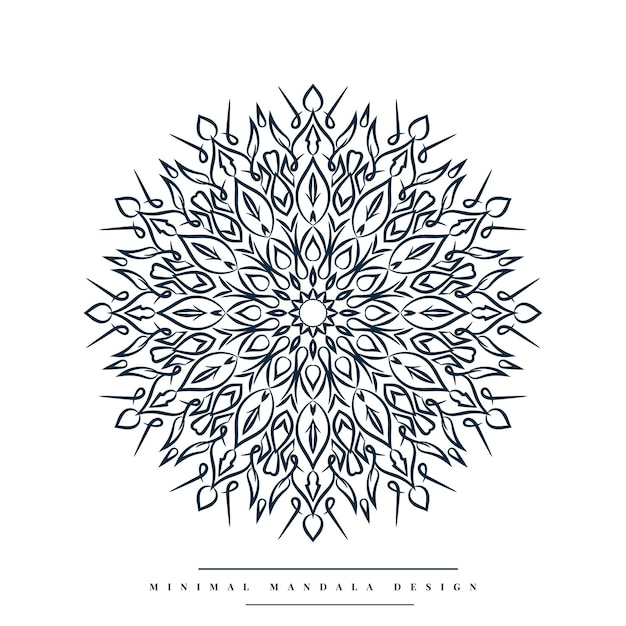 Minimal modern mandala coloring page with natureinspired elements