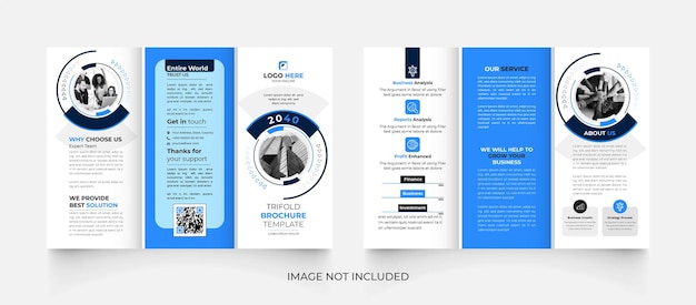 Vector minimal modern simple annual report 6 page trifold brochure design template