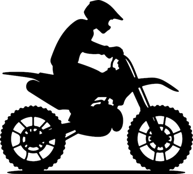 минимальный мотоциклист векторный силуэт черный цвет белый фон 11