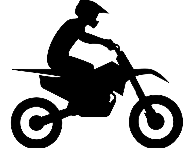 minimal Motorcycle riders vector silhouette black color white background 5