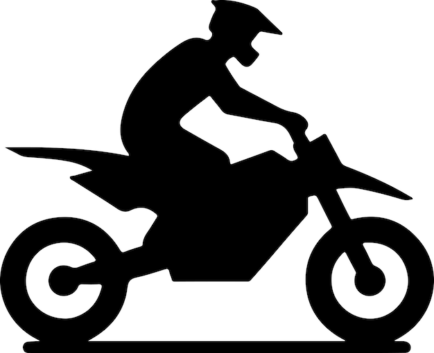 minimal Motorcycle riders vector silhouette black color white background 6