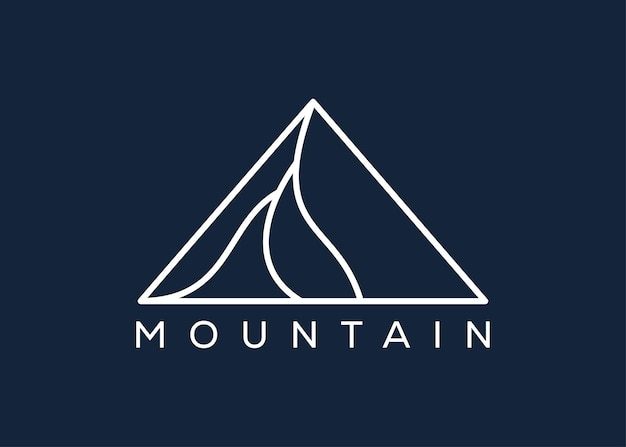 Vector minimal mountain logo design vector template hill vector logo