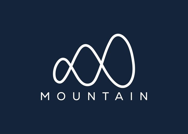 Minimal Mountain logo design vector template Hill vector logo