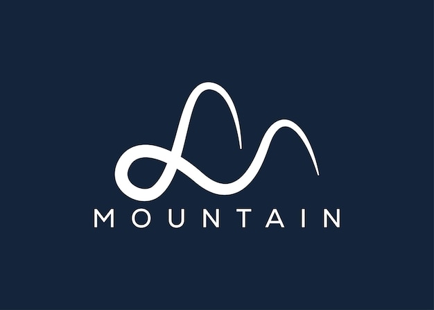 Vector minimal mountain logo design vector template hill vector logo