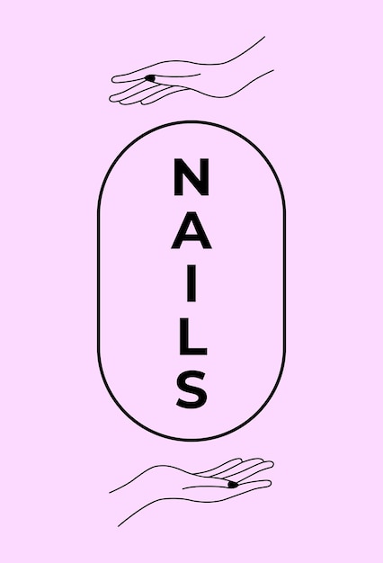 minimal nails logo design vector