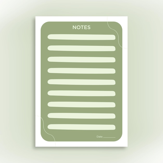 Vector minimal note paper design template