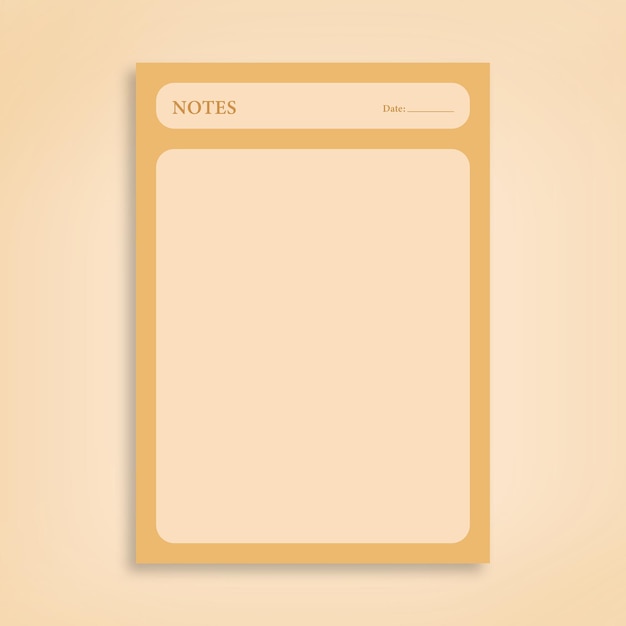 Vector minimal note paper design template